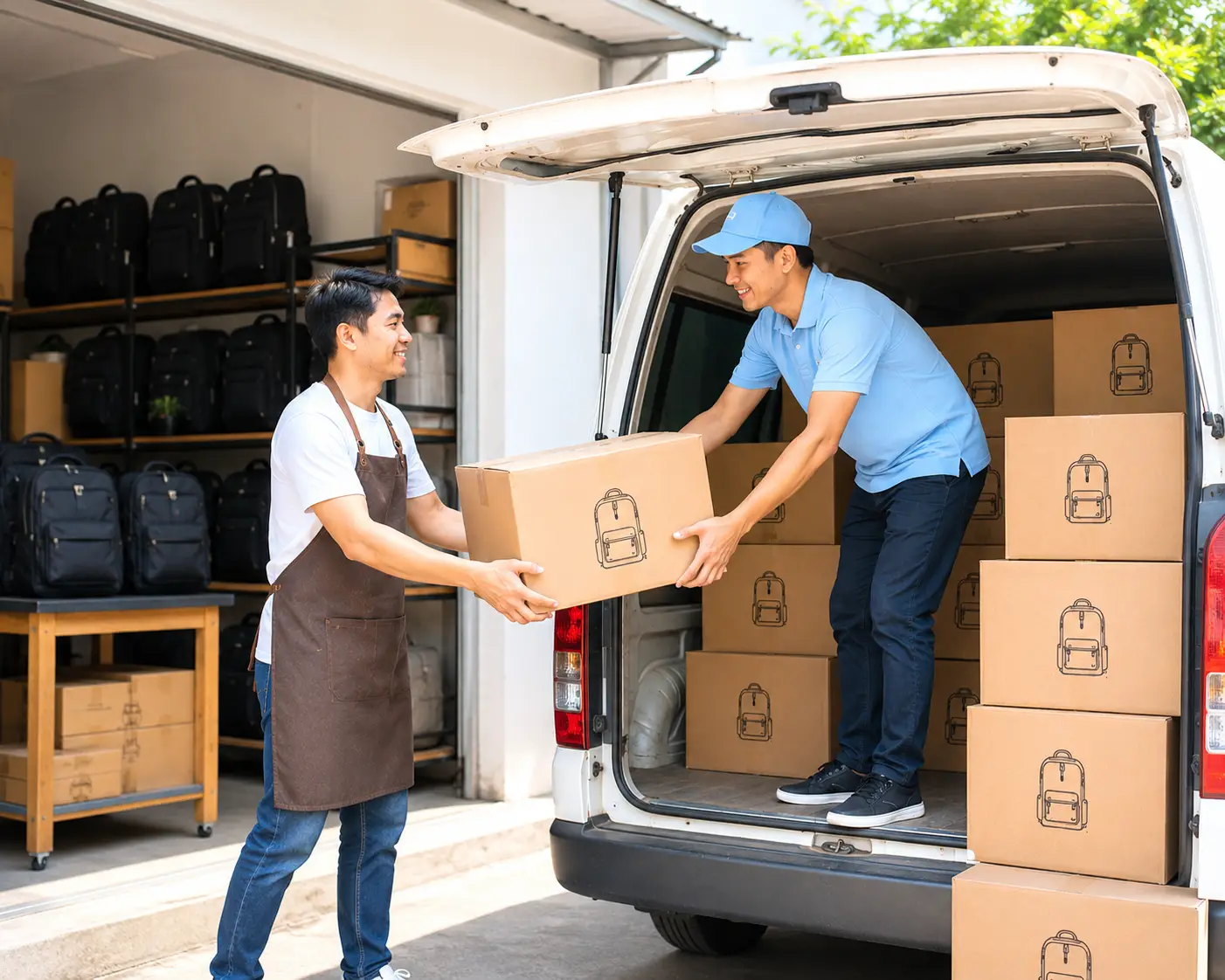 pengiriman tas dari konveksi tas bandung