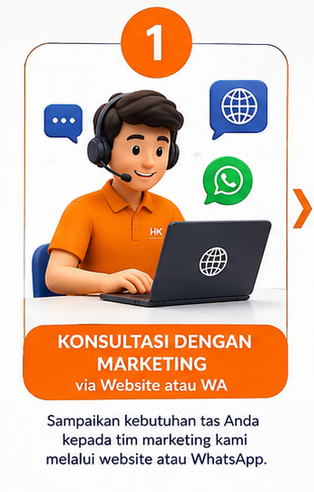 konsultasi dengan marketing konvekasi tas hck