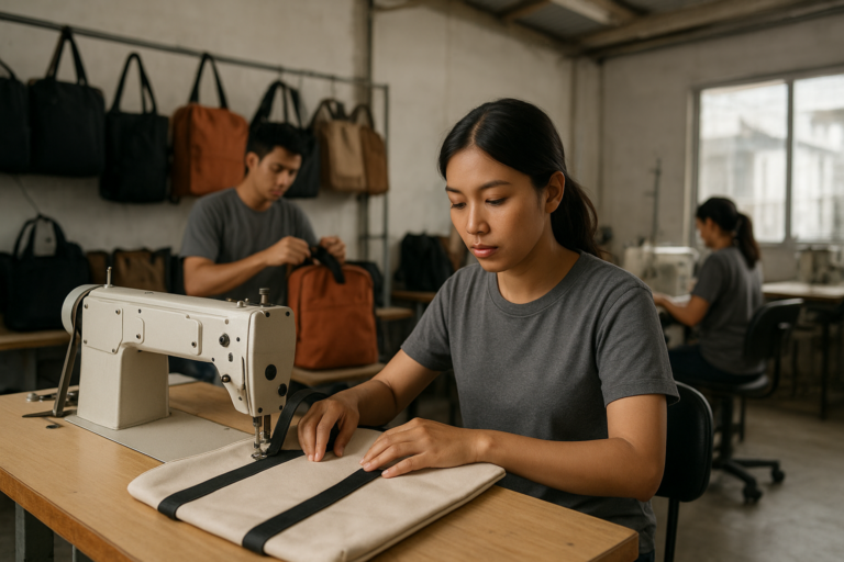 Contoh tas custom produksi konveksi di Bandung dengan logo perusahaan